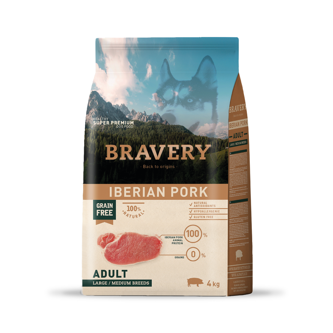 Bravery Cerdo Ibérico Perro Adulto - 4 (Kg)