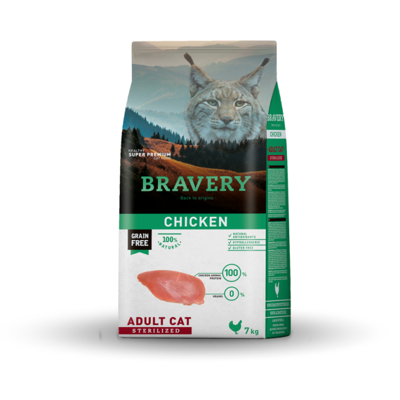 Bravery Pollo Gato Adulto Esterilizado 7(kg)