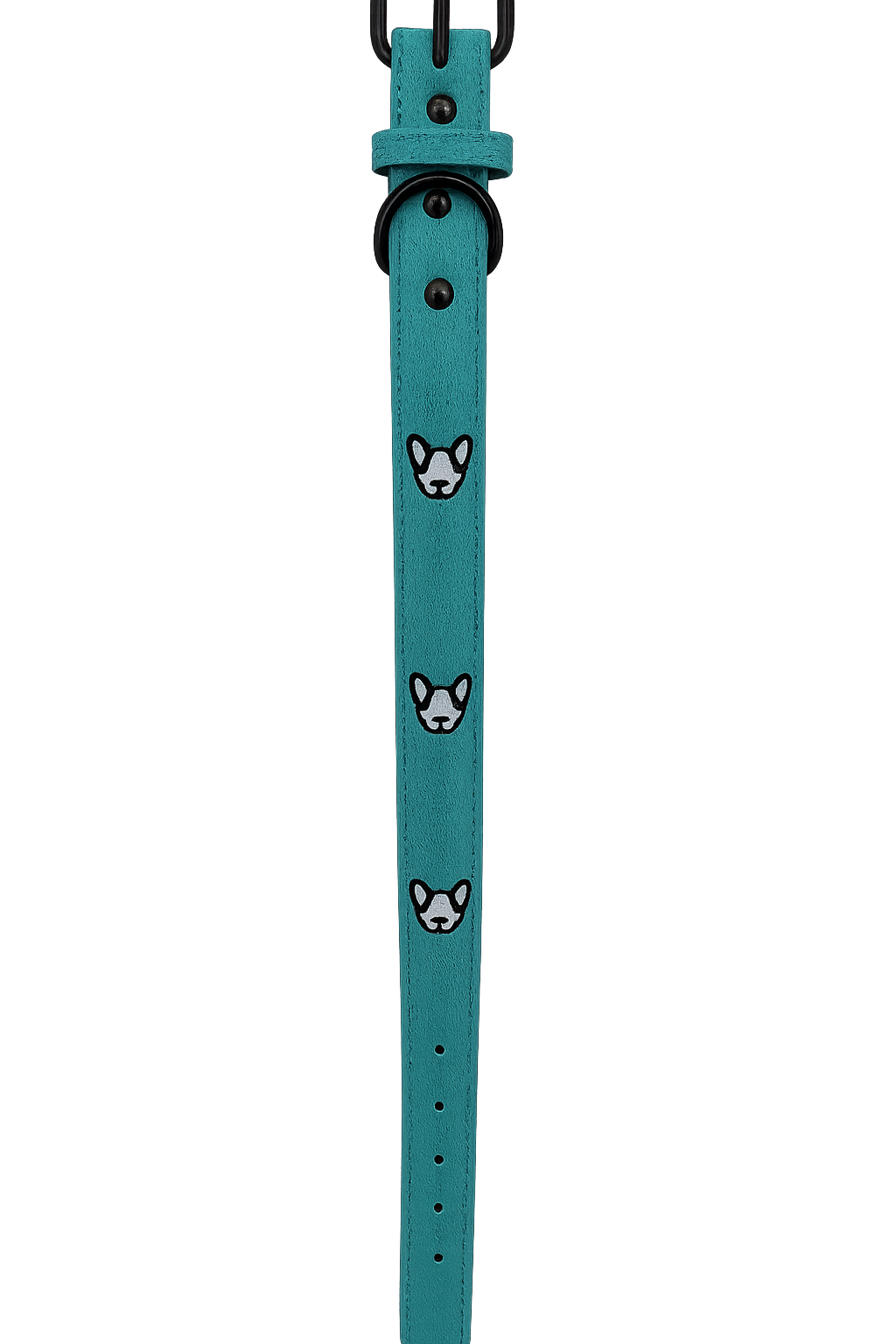 Collar para perro Celeste bordado Talla L (Medidas: 2.5 cm x 56 cm)