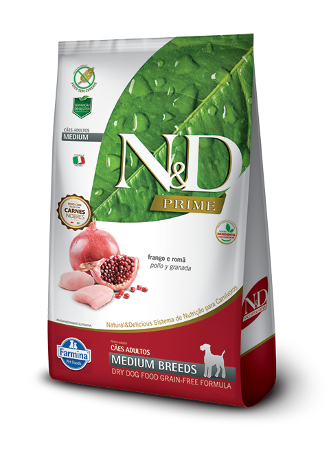 N&D Prime Pollo y Granada Medium Breeds 10(Kg) (Libre de Granos)
