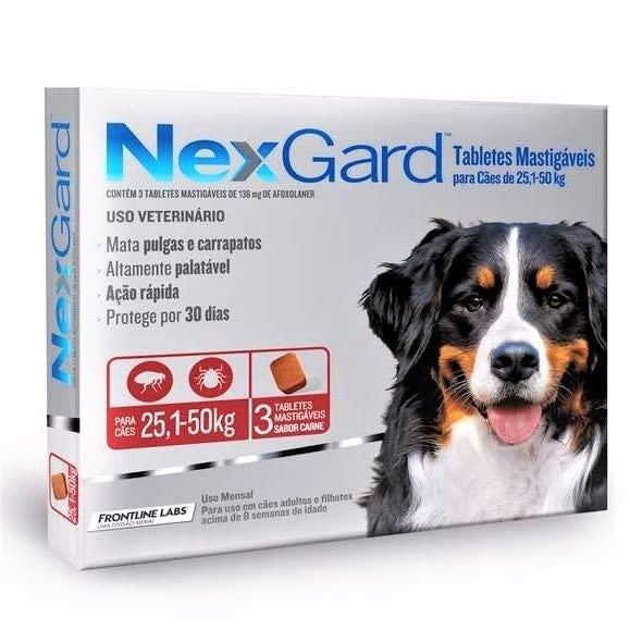 NexGard 25.1 a 50 KG - 3 Comprimidos