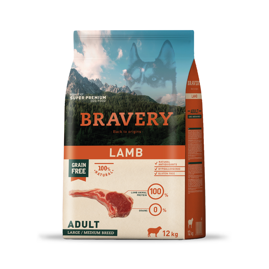 Bravery Cordero Perro Adulto - 12 (Kg)