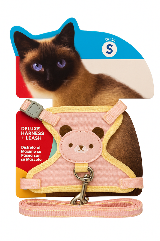 Arnes + Correa para Gato Talla S