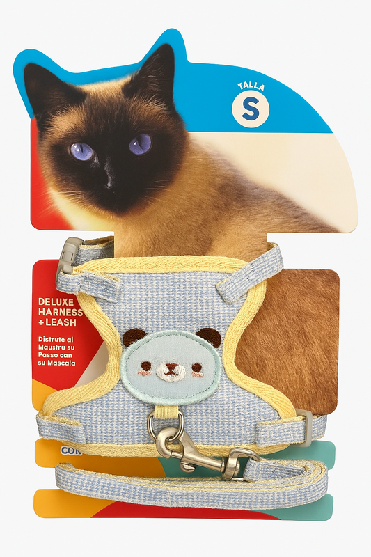 Arnes + Correa para Gato Talla S