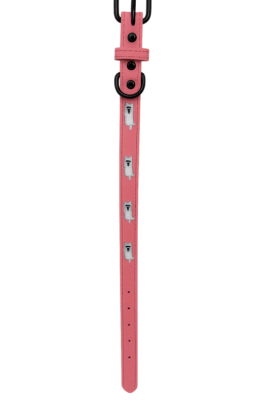 Collar para perro rosado Talla M (Medidas: 2.0 cm x 42 cm)