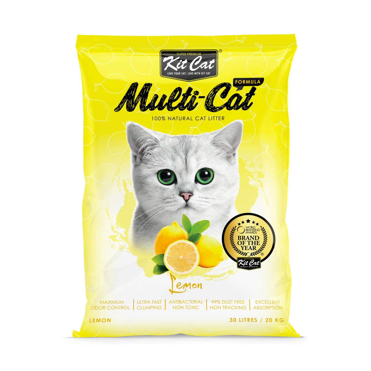 Kit Cat Arena Sanitaria Limón - 20 (Kg)