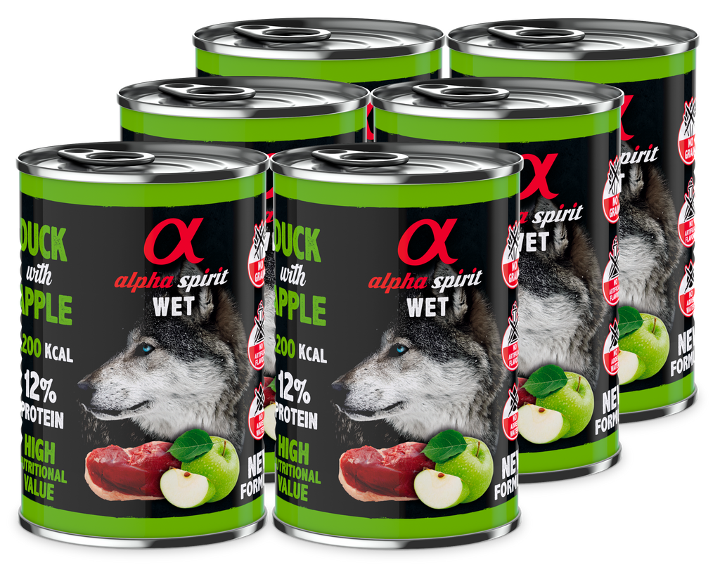 Alpha Spirit Húmedo Pato con Manzana Verde 400(g)