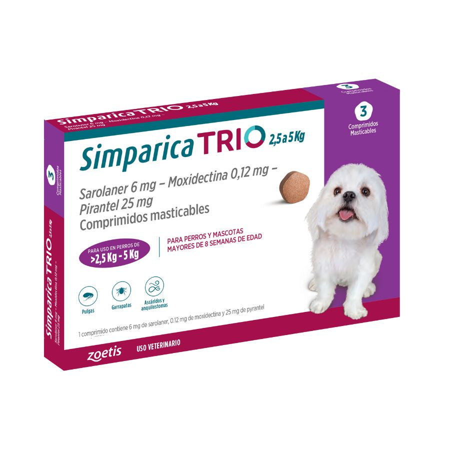 Simparica Trio 2,5 a 5 (Kg) - 3 Comprimidos