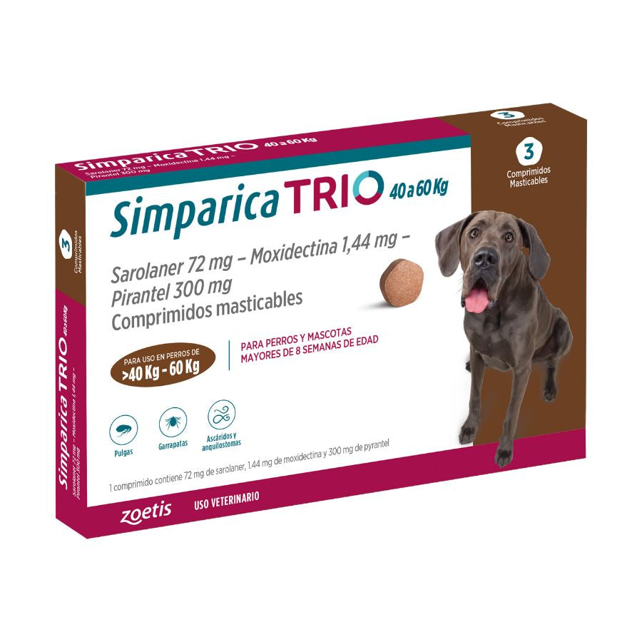 Simparica Trio 40 a 60(Kg) - 3 Comprimidos