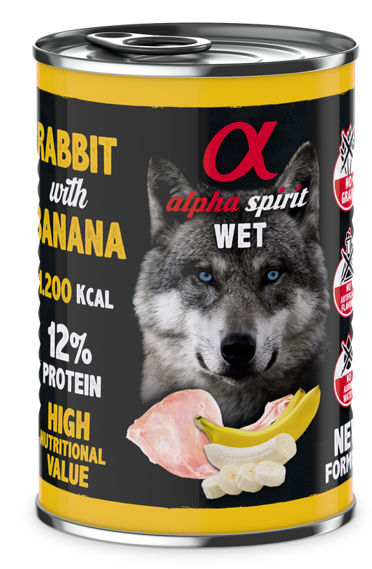 Alpha Spirit Húmedo Conejo con Plátano 400(g)