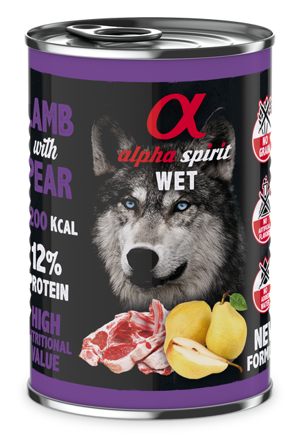Alpha Spirit Húmedo Cordero con Pera 400(g)