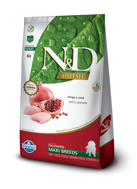 N&D Prime Pollo y Granada Maxi Breeds Puppy 10(Kg) (Libre de Granos)