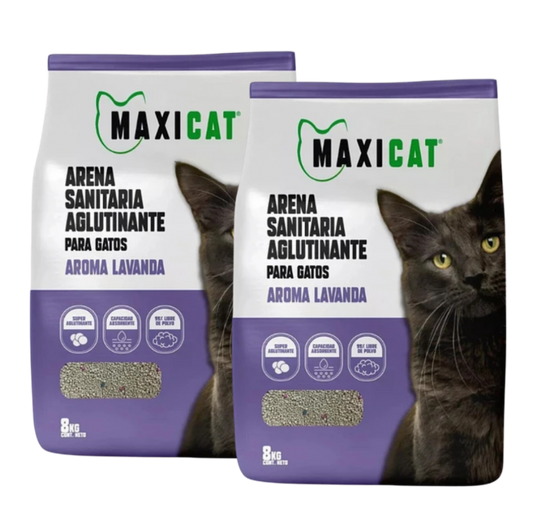 PROMO 2X: MaxiCat Arena Sanitaria Aglutinante Lavanda - 16 (Kg)