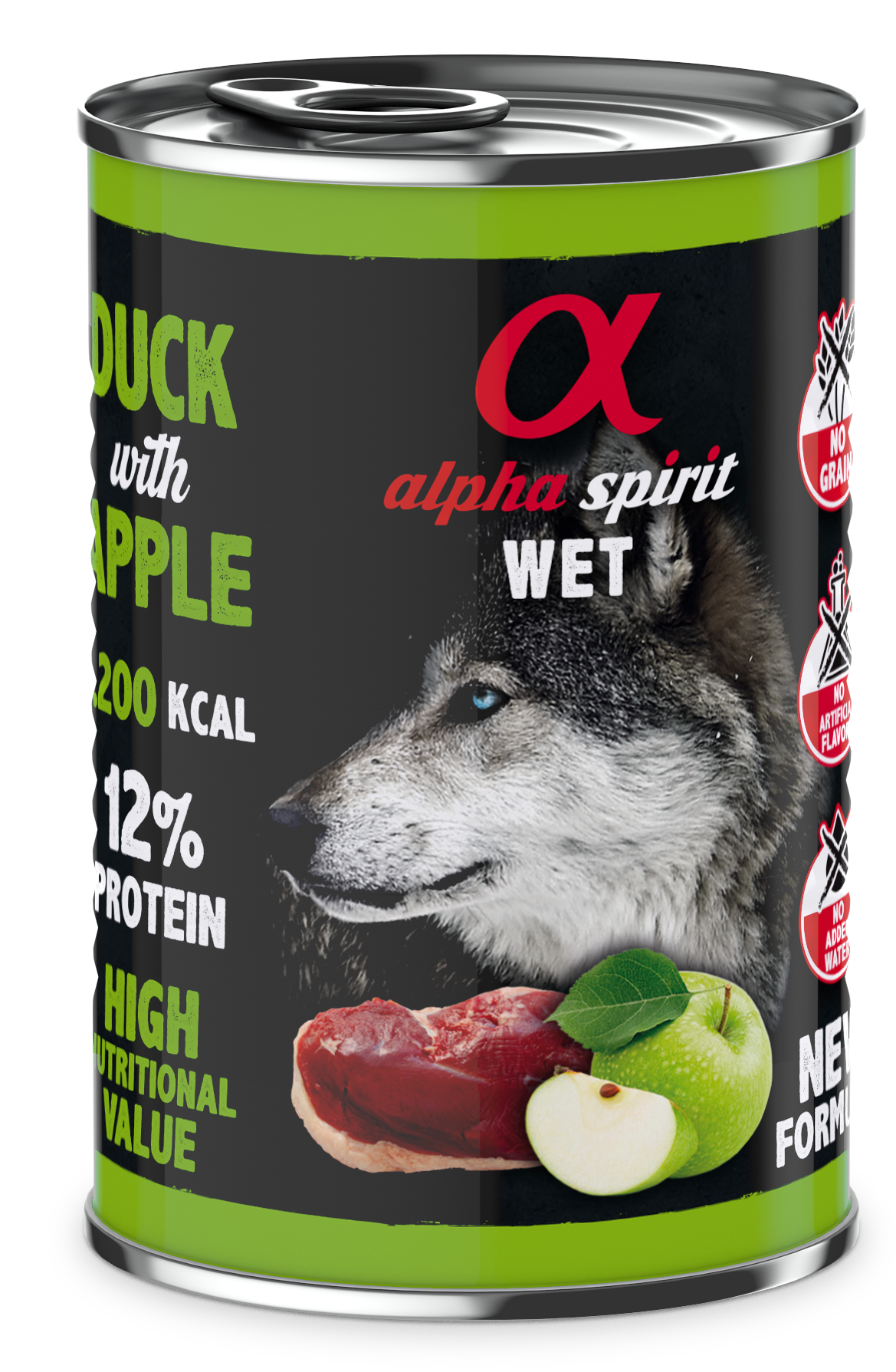 Alpha Spirit Húmedo Pato con Manzana Verde 400(g)