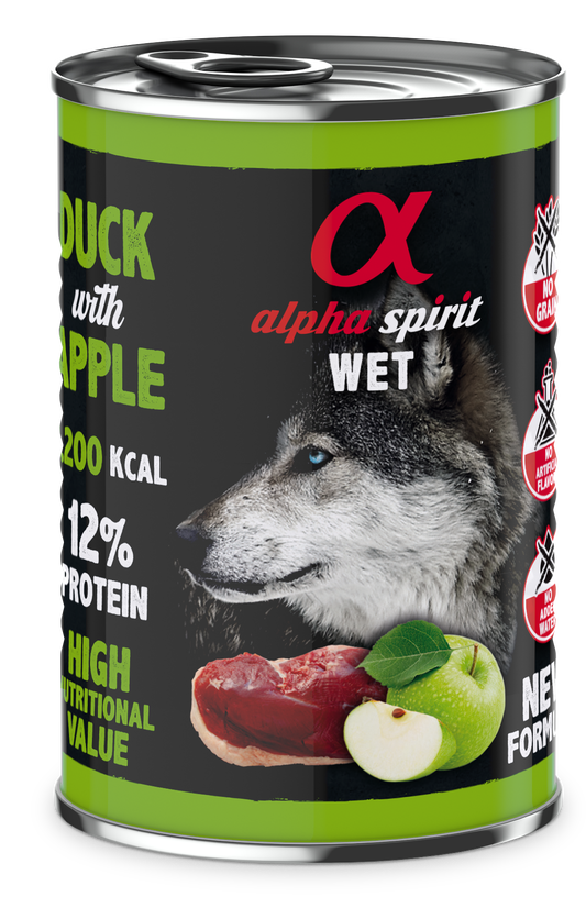 Alpha Spirit Húmedo Pato con Manzana Verde 400(g)